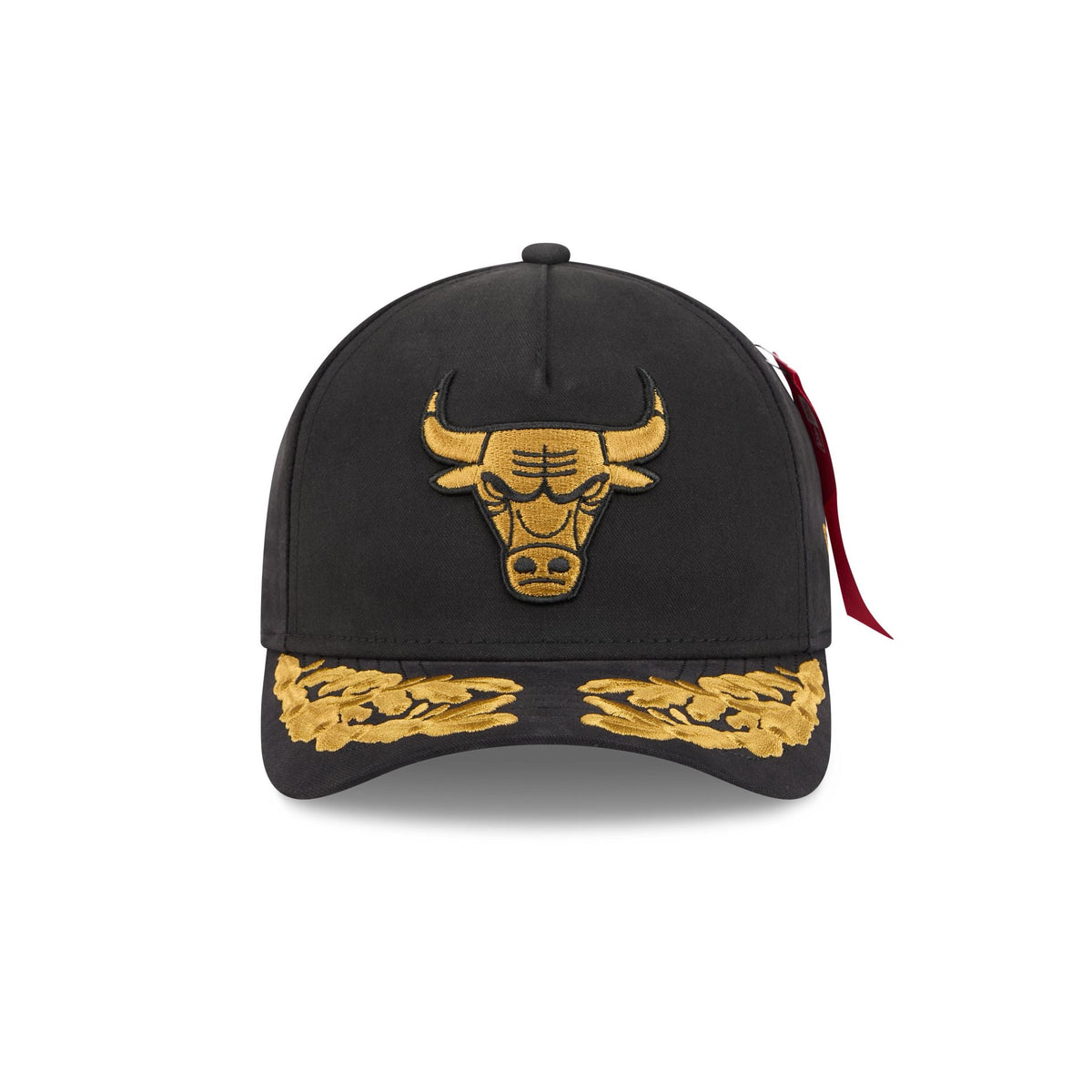 Alpha Industries x Chicago Bulls Black 9FORTY M-Crown A-Frame Snapback Hat