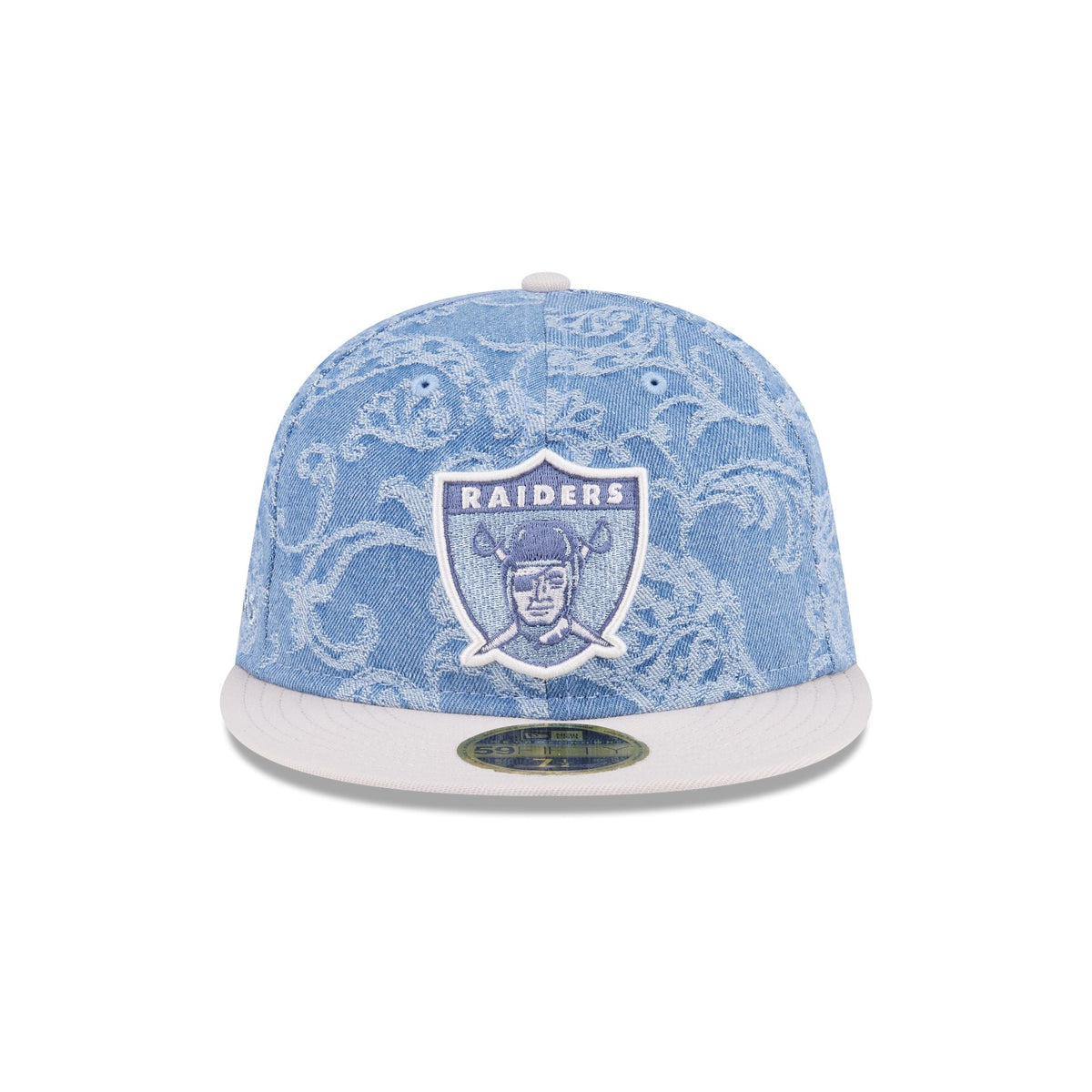 Just Caps Jacquard Denim Las Vegas Raiders Retro Crown 59FIFTY Fitted Hat