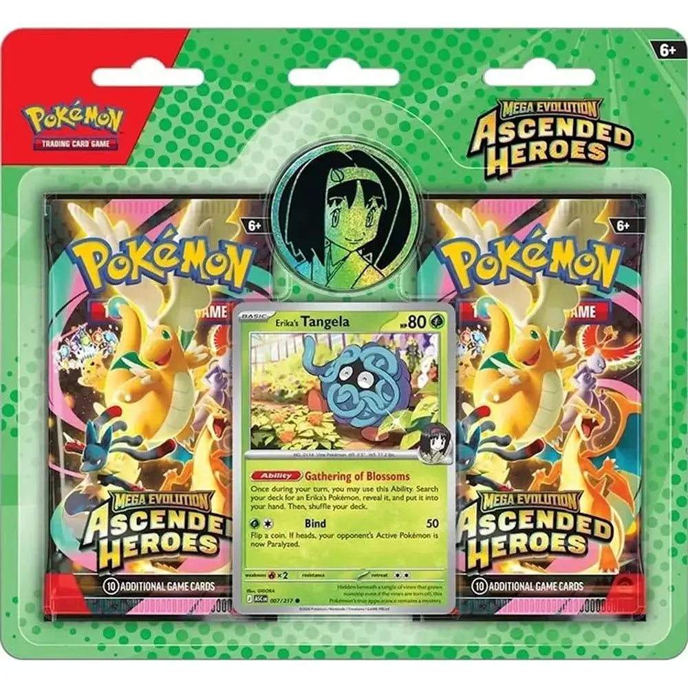 🔥2026 Christmas Gift🎄: Mega Evolution - Ascended Heroes 2-Pack Blister (Erika's Tangela)